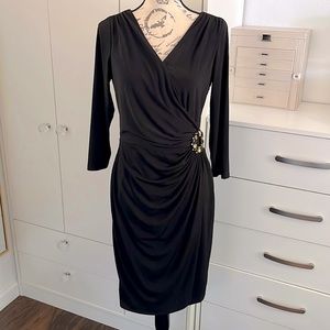 London Times Black Midi Dress